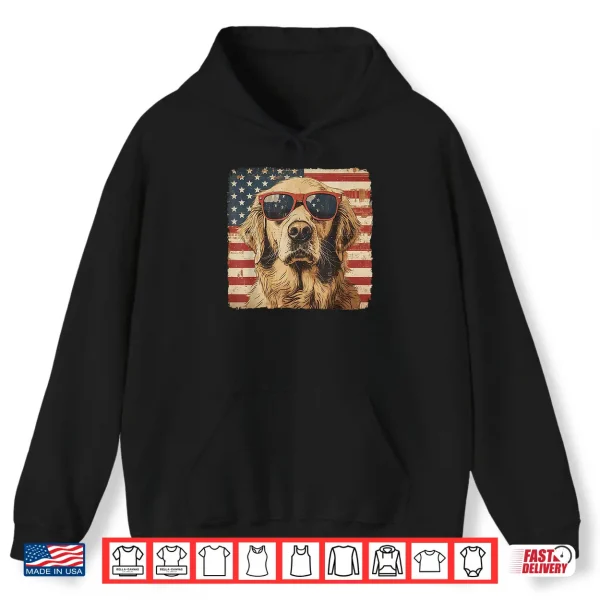Hoodie Golden Retriever Dog Patriotic Fourth Of July Professional Graphic Shirt