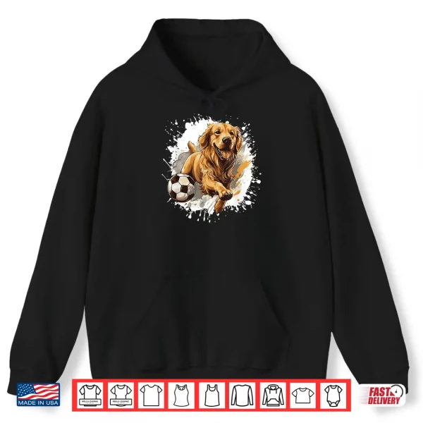 Hoodie Golden Retriever Dog Playing Soccer Sports Team Animal Shirt