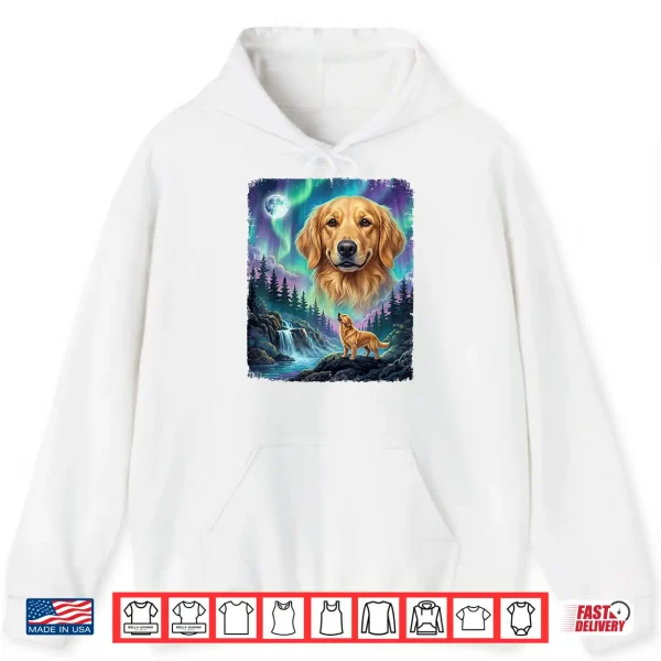 Hoodie Golden Retriever Howling Aurora Northern Lights Dog Lover Shirt