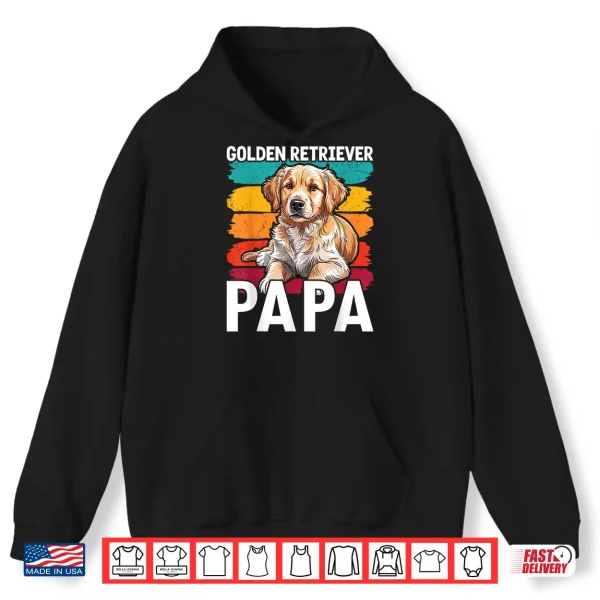 Hoodie Golden Retriever Papa Fathers Day Dad Grandpa Shirt