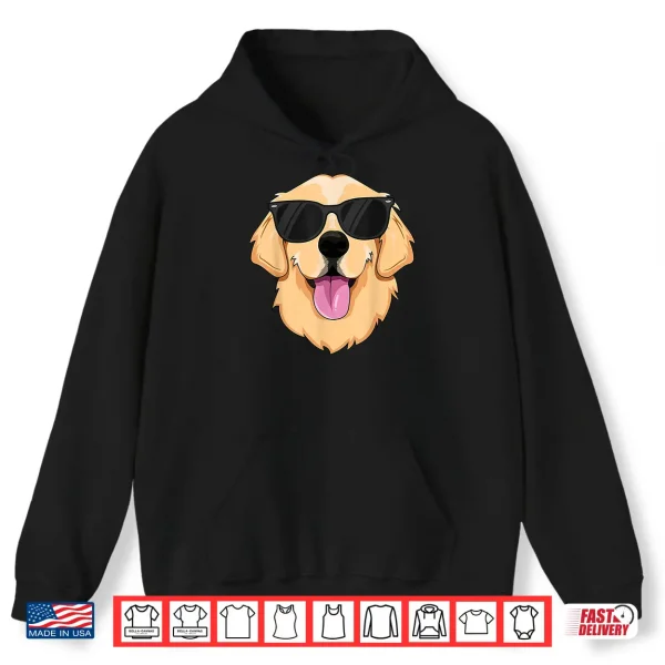 Hoodie Golden Retriever Shirt for Kids Boys Girls Sunglasses Pet Shirt