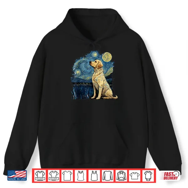 Hoodie Golden Retriever Starry Night Van Gogh Golden Lab Shirt