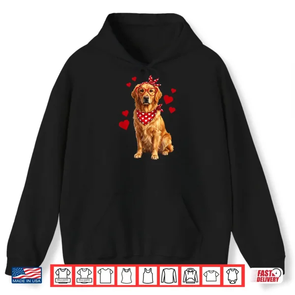 Hoodie Golden Retriever Valentines Day Dog Lover Heart Shirt