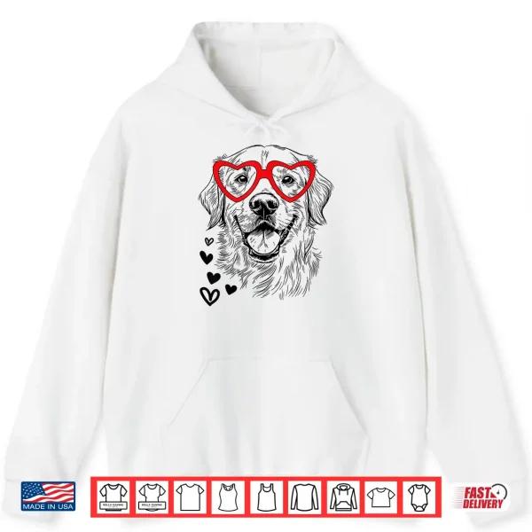 Hoodie Golden Retriever Valentines Day For Dog Pet Lover Men Women Shirt
