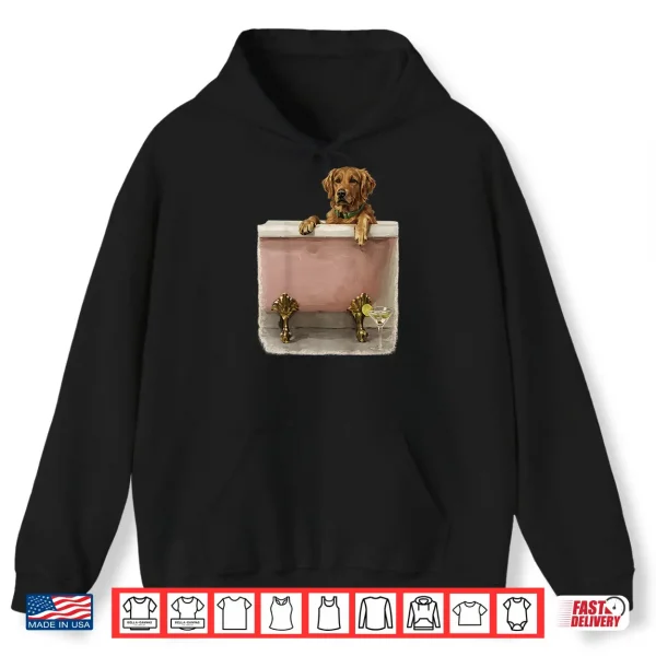 Hoodie Golden Retriever in Tub Martini Dog Lover Shirt