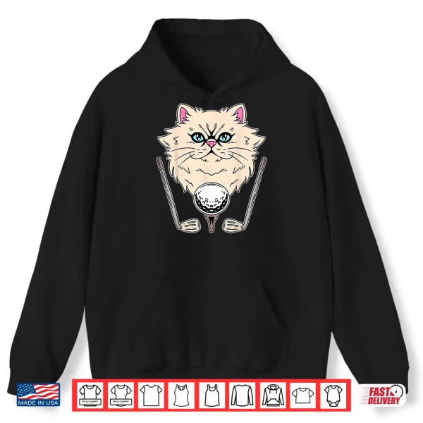 Hoodie Golf Ball Golfing Golf Club Golfer Persian Cat Shirt