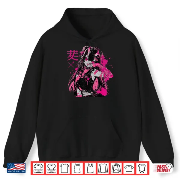 Hoodie Goth Grunge Demon Anime Girl Waifu Horror Alt Aesthetic Shirt