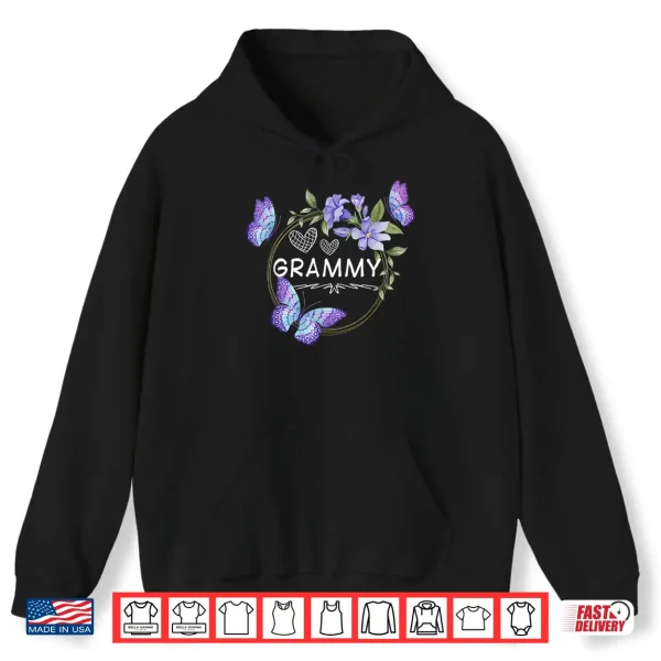 Hoodie Grammy shirt For Women with butterflies Mothers Day Shirt