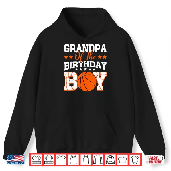 Hoodie Grandpa of The Birthday Boy Basketball Family Matching Shirt