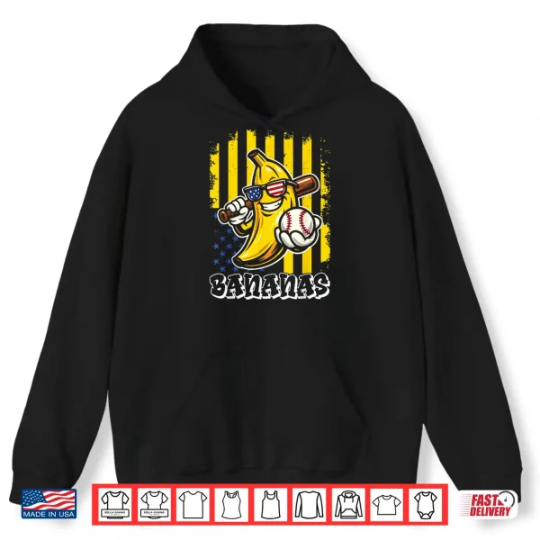 Hoodie Graphic Banana Proud Name Retro American Flag Shirt