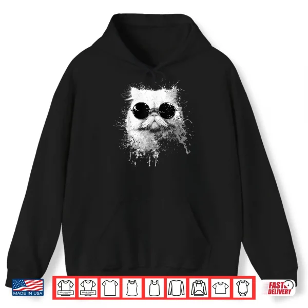 Hoodie Grunge Style Hipster Persian Cat with Sunglasses Shirt