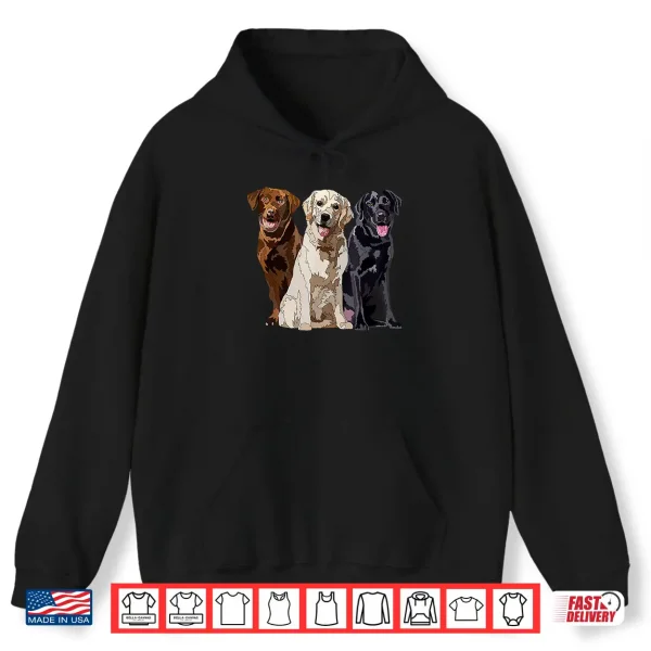 Hoodie Happy Labrador Retriever Golden Black Brown Chocolate Lab Shirt