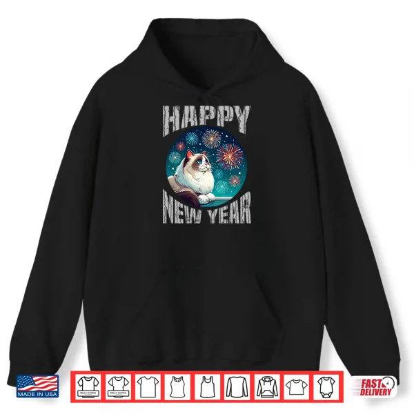 Hoodie Happy New Year Ragdoll Cat Shirt