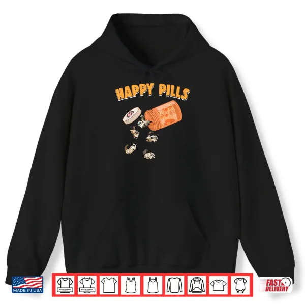 Hoodie Happy Pills Ragdoll Cat Funny Kitten Feline Lovers Pet Humor Shirt