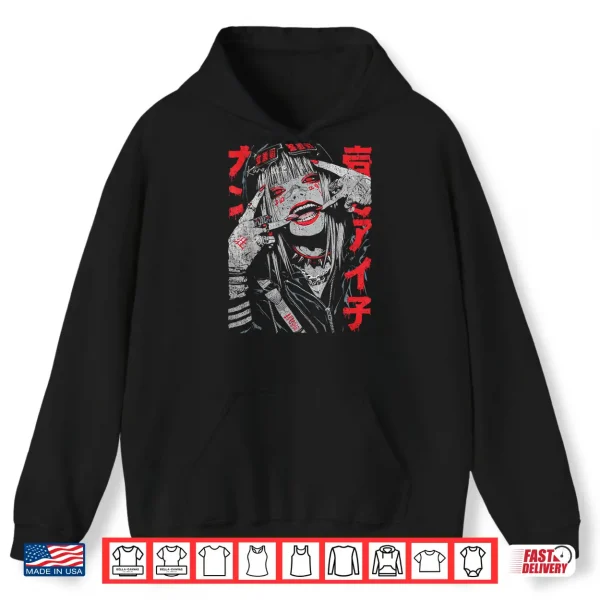 Hoodie Harajuku Streetwear Cyberpunk Aesthetic Techwear Anime Manga Shirt