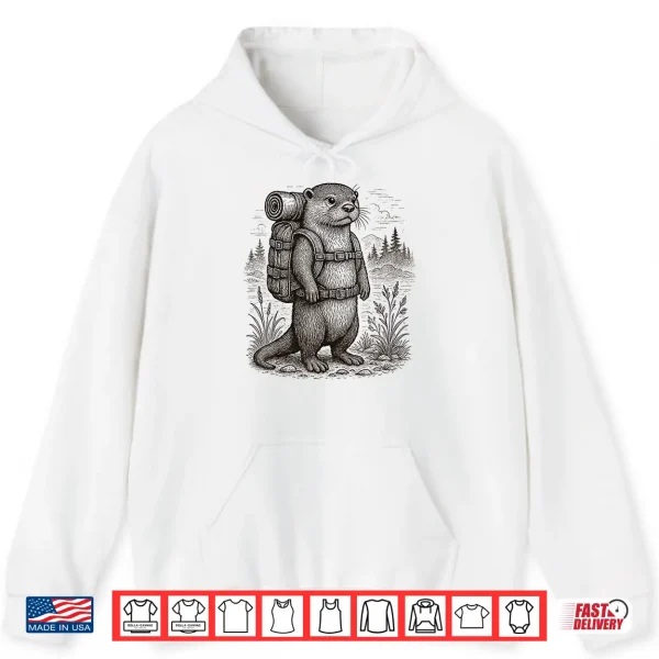 Hoodie Hiking River Otter Backpacking Outdoor Funny Cottagecore Shirt