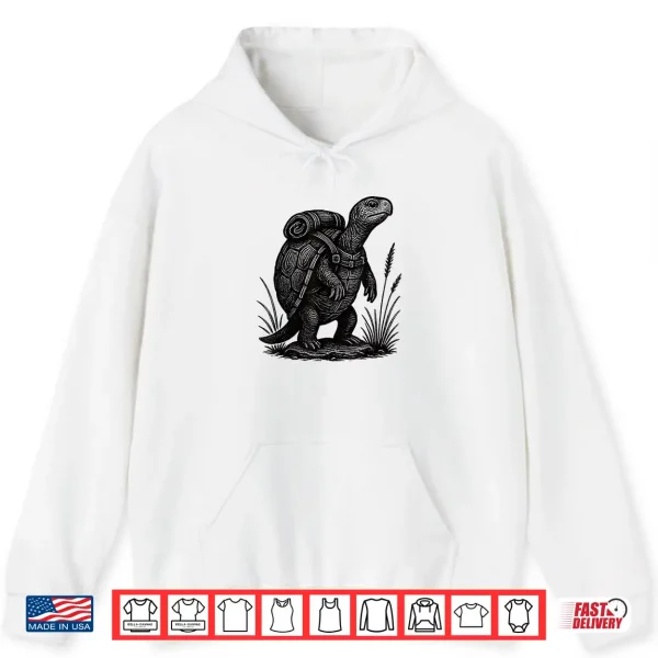 Hoodie Hiking Turtle Backpacking Animals Funny Cottagecore Reptile Shirt