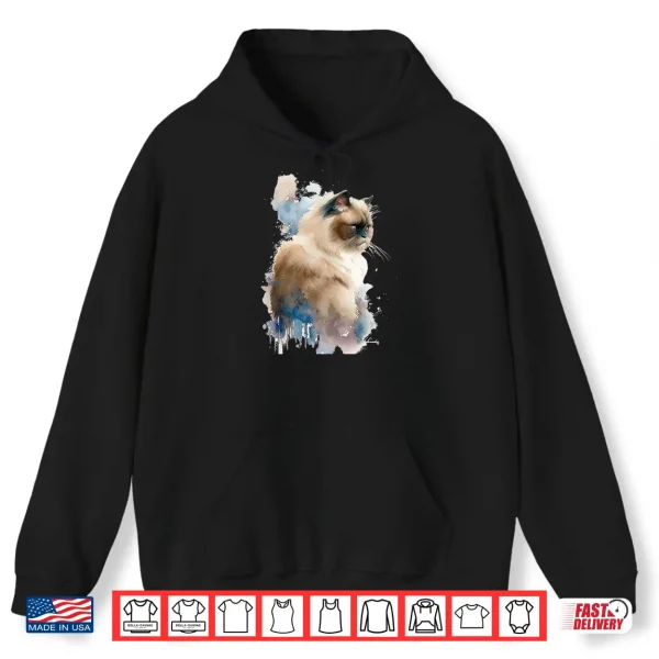 Hoodie Himalayan Ragdoll Tshirts for Women Birman Cat Mom Shirt
