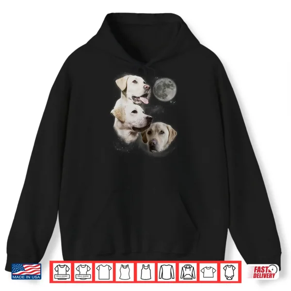 Hoodie Howling at the Moon Shirt Funny Yellow Labrador Retriever Shirt