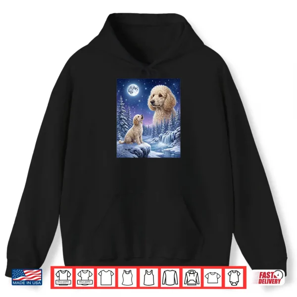 Hoodie Howling to The Moon Meme Animal Dog Poodle Shirt