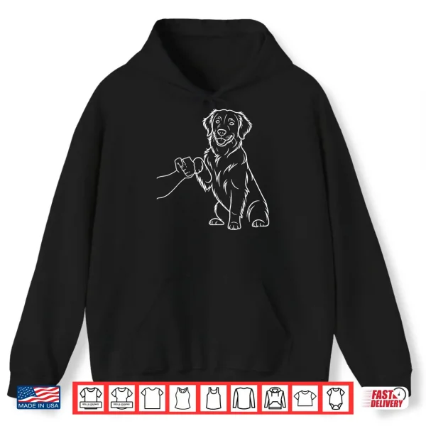 Hoodie Human And Dog Paw Fist Bump Dog Lover Golden Retriever Shirt