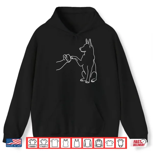 Hoodie Human and Dog Paw Fist Bump Dog Lover German Shepherd Shirt