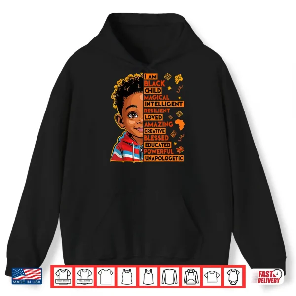Hoodie I Am Black History Month African American Juneteenth Kid Boy Shirt
