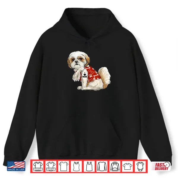 Hoodie I Love Mom Tattoo Shih Tzu Mom Funny Mothers Day Gift Shirt