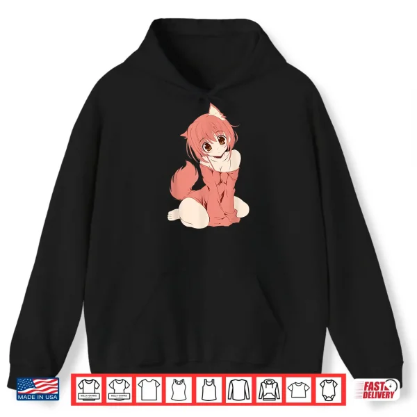 Hoodie Japanese Anime Persian Cat Girl Cute Manga Otaku Catgirl Shirt