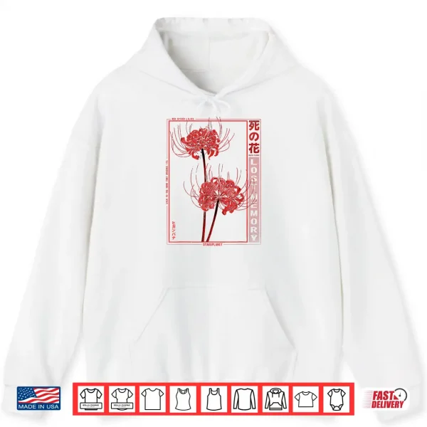 Hoodie Japanese Spider Lily Soft Grunge Anime Aesthetic Flower Shirt