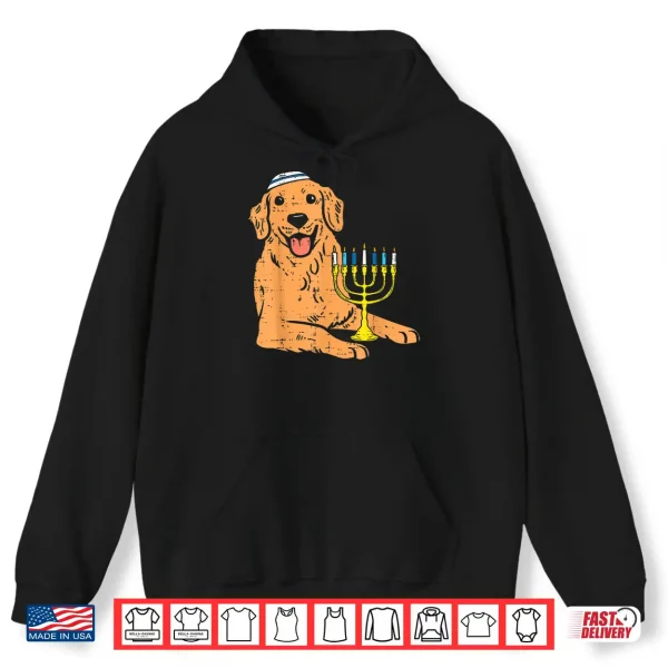 Hoodie Jewish Golden Retriever Dog Hanukkah Pajamas Chanukah PJs Shirt