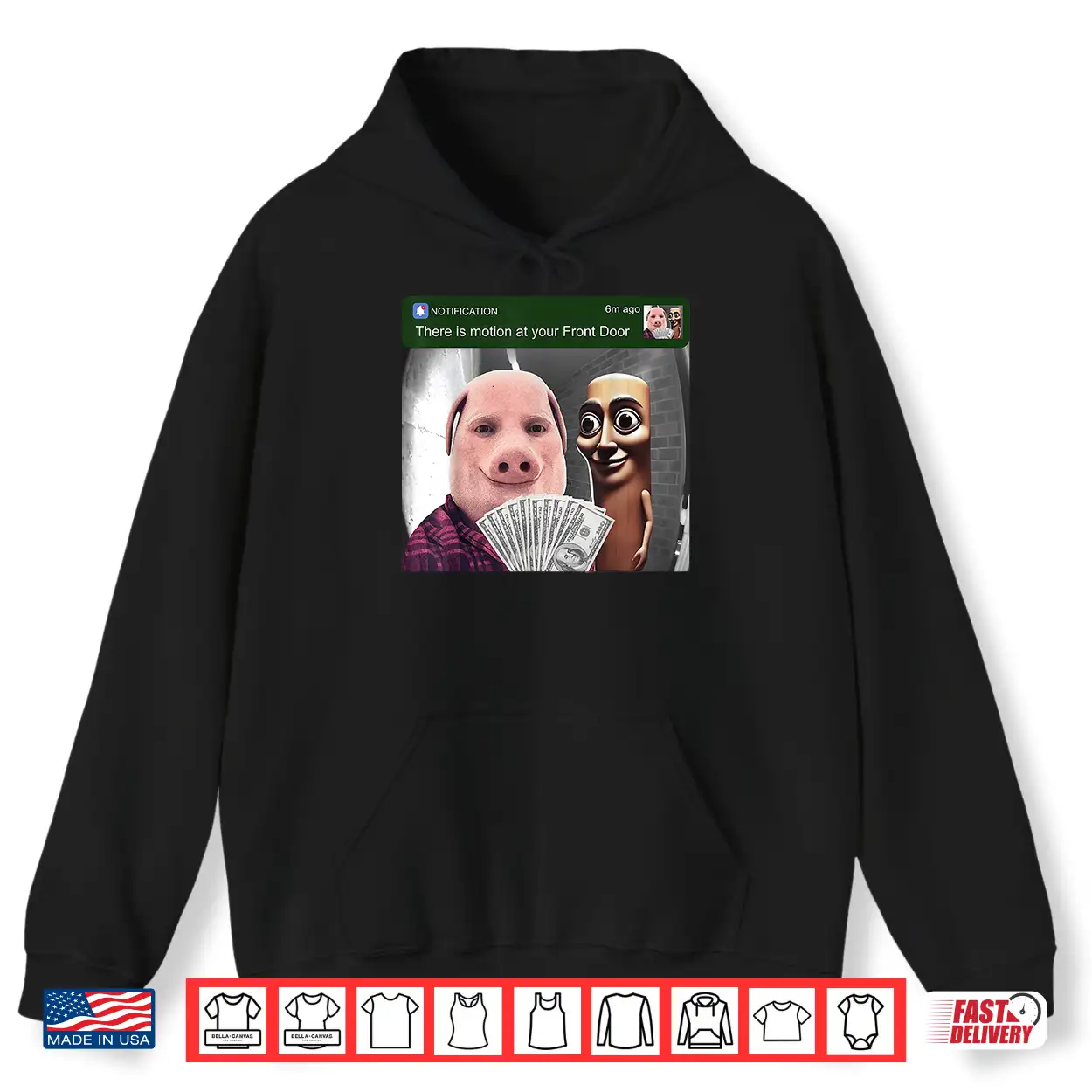 John Pork And Tung Tung Tung Sahur Front Door Motion Funny Shirt John Pork And Tung Tung Tung Sahur Front Door Motion Funny Shirt