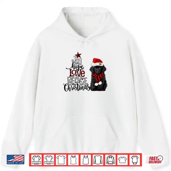 Hoodie Joy Hope Love Peace Christmas Black Toy Poodle 2020 Shirt