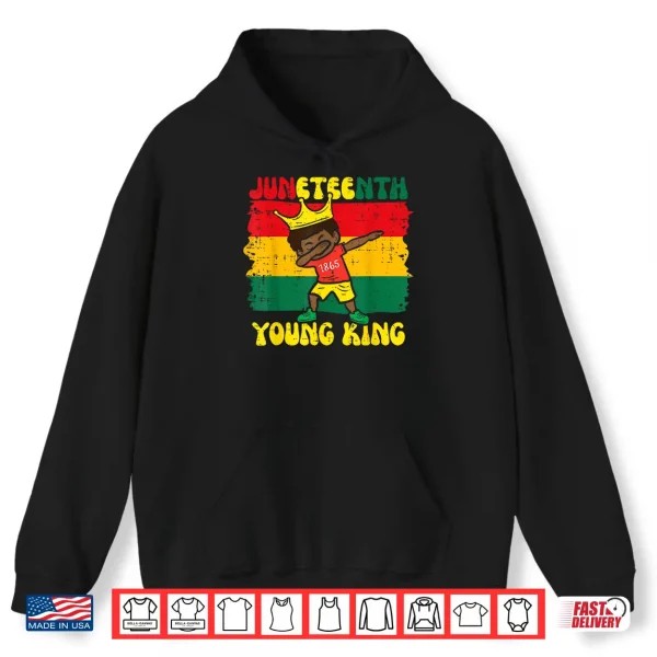 Hoodie Juneteenth Young King Dab 1865 African Toddler Boys Kids Shirt