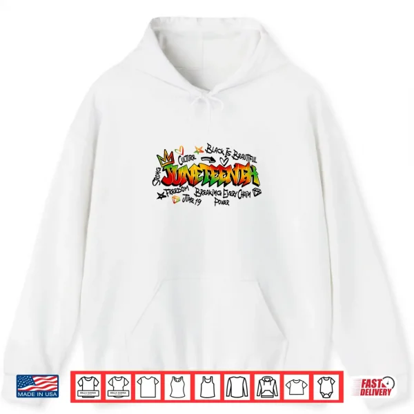 Hoodie Juneteenth graffiti png June 19th 1865 black history month Shirt
