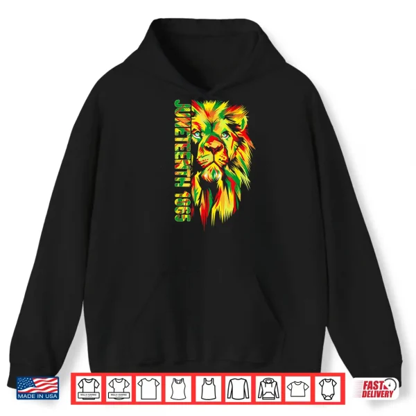 Hoodie Juneteenth men women African American black lion 1865 king Shirt