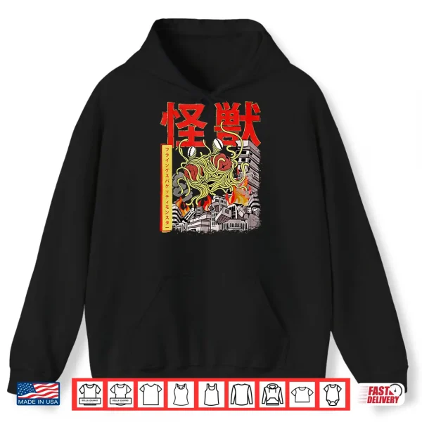 Hoodie Kaiju Flying Spaghetti Monster Japanese Anime FSM Pastafari Shirt