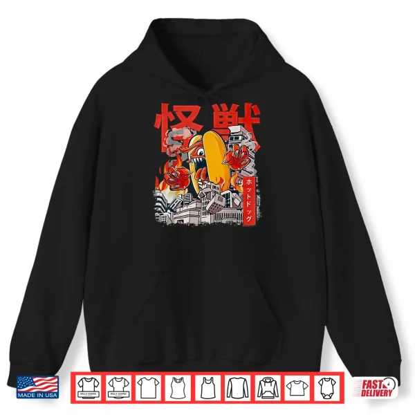 Hoodie Kaiju Hot Dog Japanese Anime Monster Hotdog Shirt