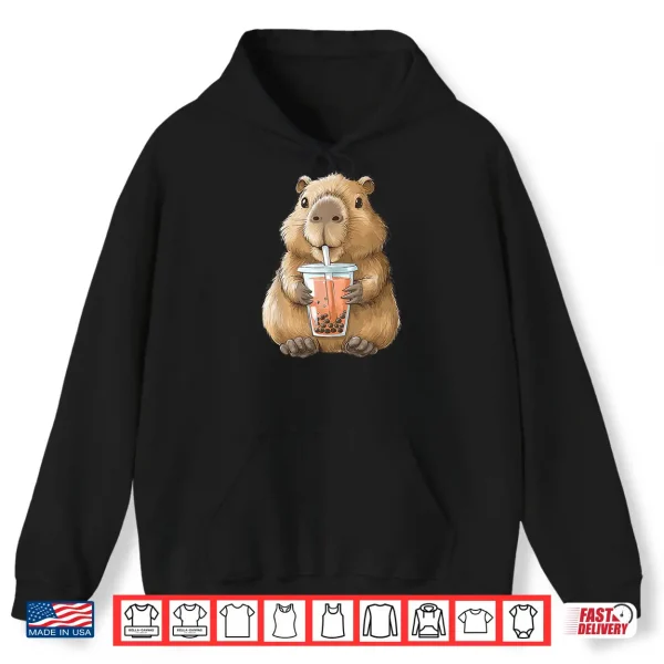 Hoodie Kawaii Anime Capybara Boba Shirt