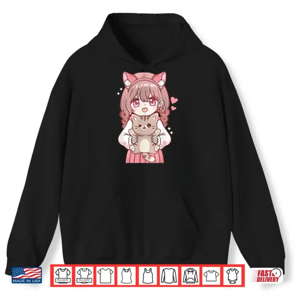 Hoodie Kawaii Anime Kawaii Cat Lover Otaku Shirt 2