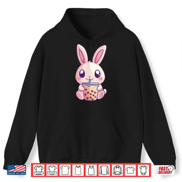 Hoodie Kawaii Bunny Rabbit Boba Tea Bubble Tea Anime Cute Easter Shirt 2