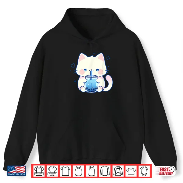 Hoodie Kawaii Cat Boba Japanese cute aesthetic Anime Girls Teens Shirt