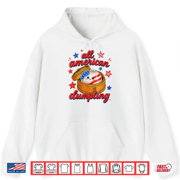 Kids Cute Striped All American Dumpling 4Th Of July Girls Shirt 1 Hoodie Kids Cute Striped All American Dumpling 4th of July Girls Shirt
