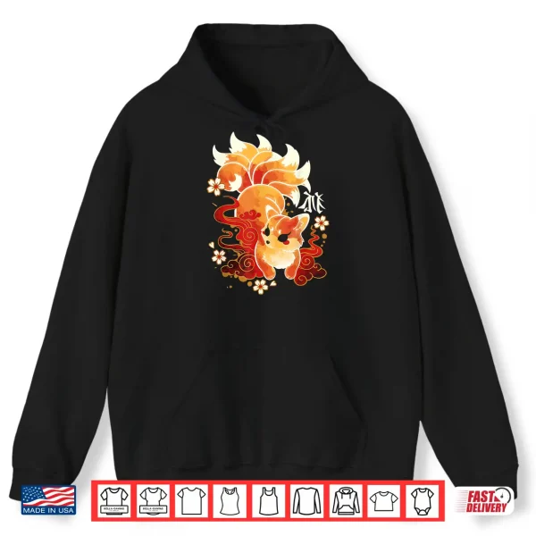 Hoodie Kitsune Fox Animal Cute Japanese Anime Kawaii Fox Shirt