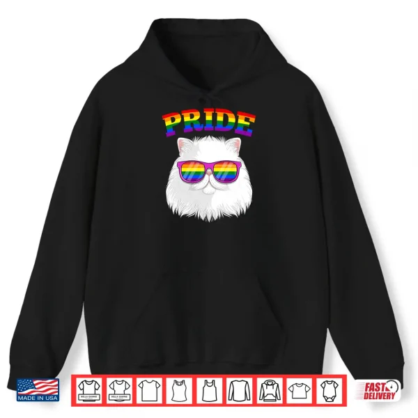 Hoodie LGBT Persian Cat Gay Pride Rainbow LGBTQ Kitty Cute Shirt