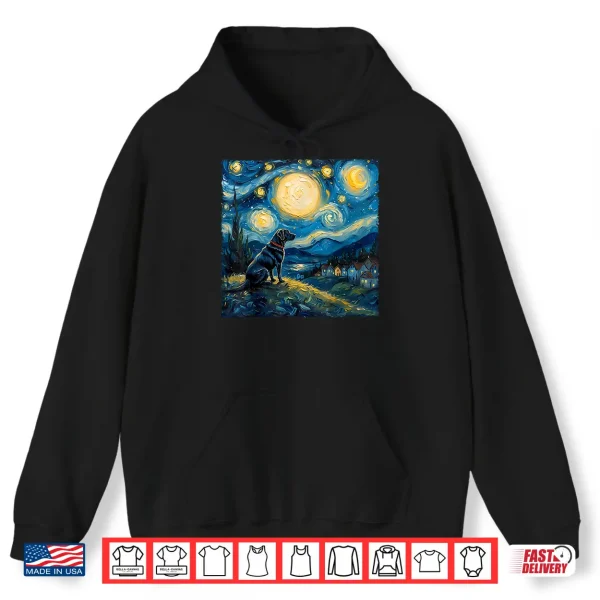 Hoodie Labrador Retriever Dog Lovers Starry Night Van Gogh Style Shirt
