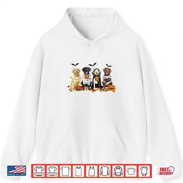 Hoodie Labrador Retriever Dogs Ghost Witch Mummy Halloween Pumpkins Shirt