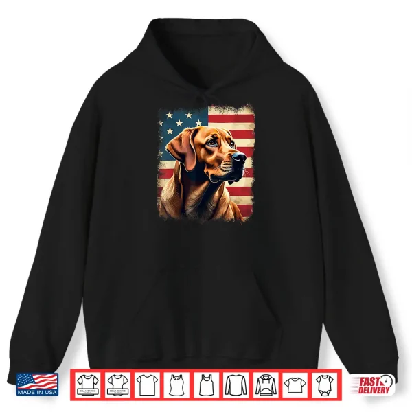 Hoodie Labrador Retriever Fox Red Labrador American Flag Shirt