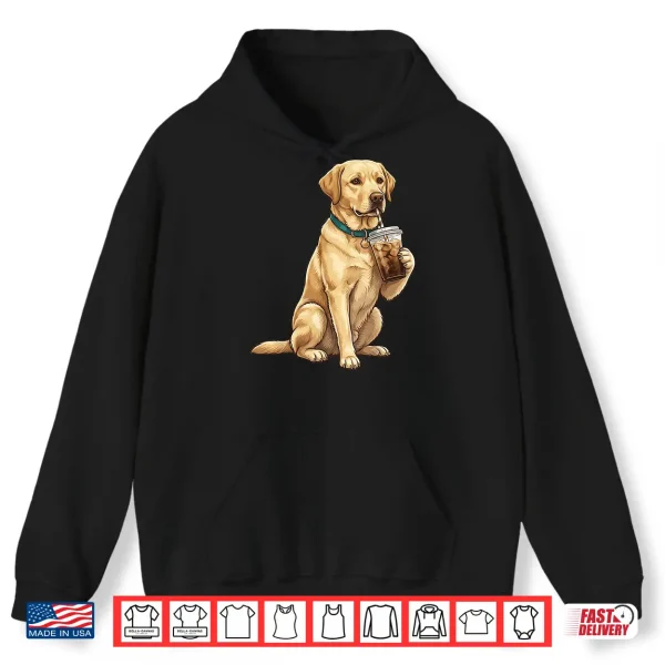 Hoodie Labrador Retriever Iced Coffee Lover Funny Dog Shirt