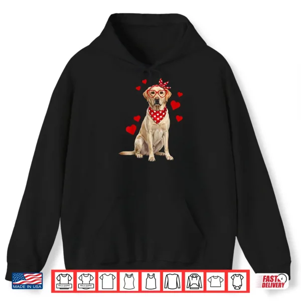 Hoodie Labrador Retriever Valentines Day Dog Lover Heart Shirt